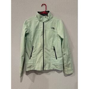 North Face Women Size M High Collar Apex Bionic Windwall Soft Shell Jacket Green